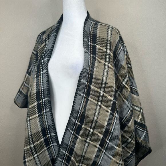 Woolrich Women's Reversible Plaid Herringbone Blanket‎ Wrap Shawl Scarf - Picture 2 of 10